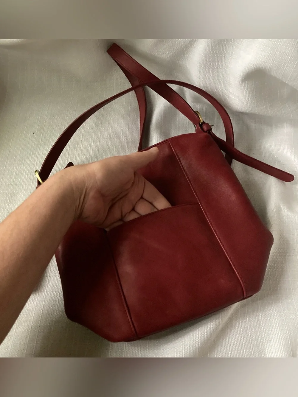 St. John's Bay Red 100% Cowhide Leather Outer Purse!